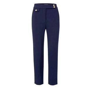 Veronica Beard RENZO Navy with Gold Buttons Dress Pant Slacks 6